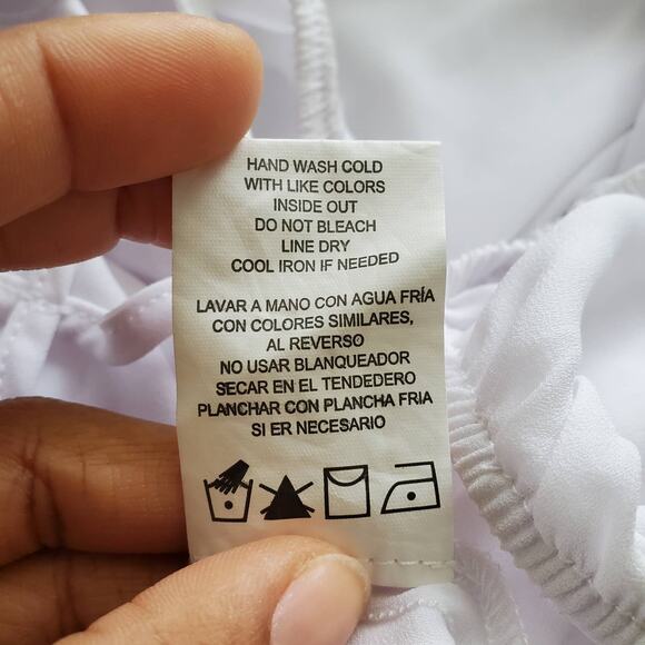 XOXO White Angel Sleeve Sheer Flowy V-Neckline Top L - Picture 10 of 10